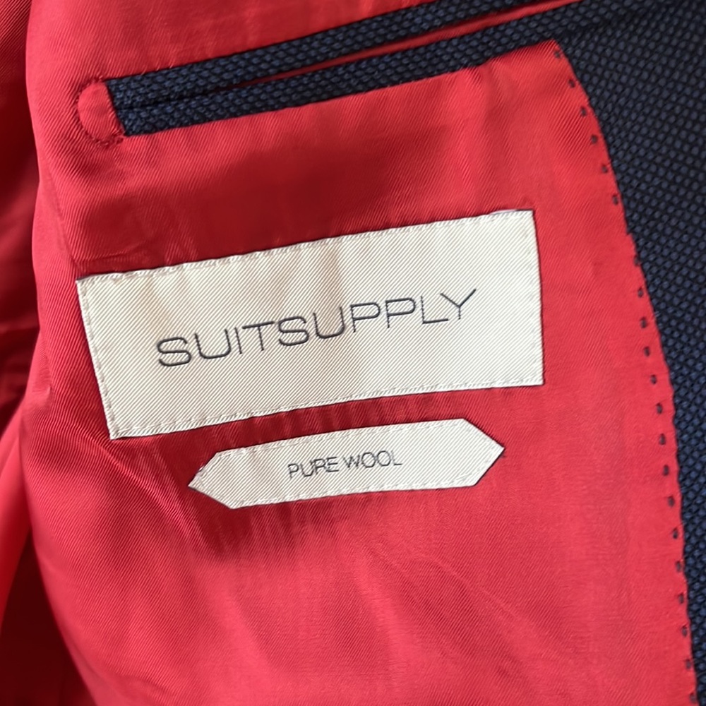 Suitsupply 42R suit jacket Sienna navy birdseye 100% Wool VBC *minor flaw - Picture 13 of 15